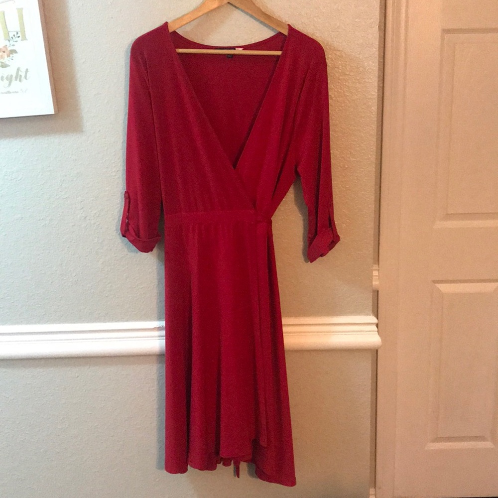 SOLD 💫  ModCloth Red Wrap Dress